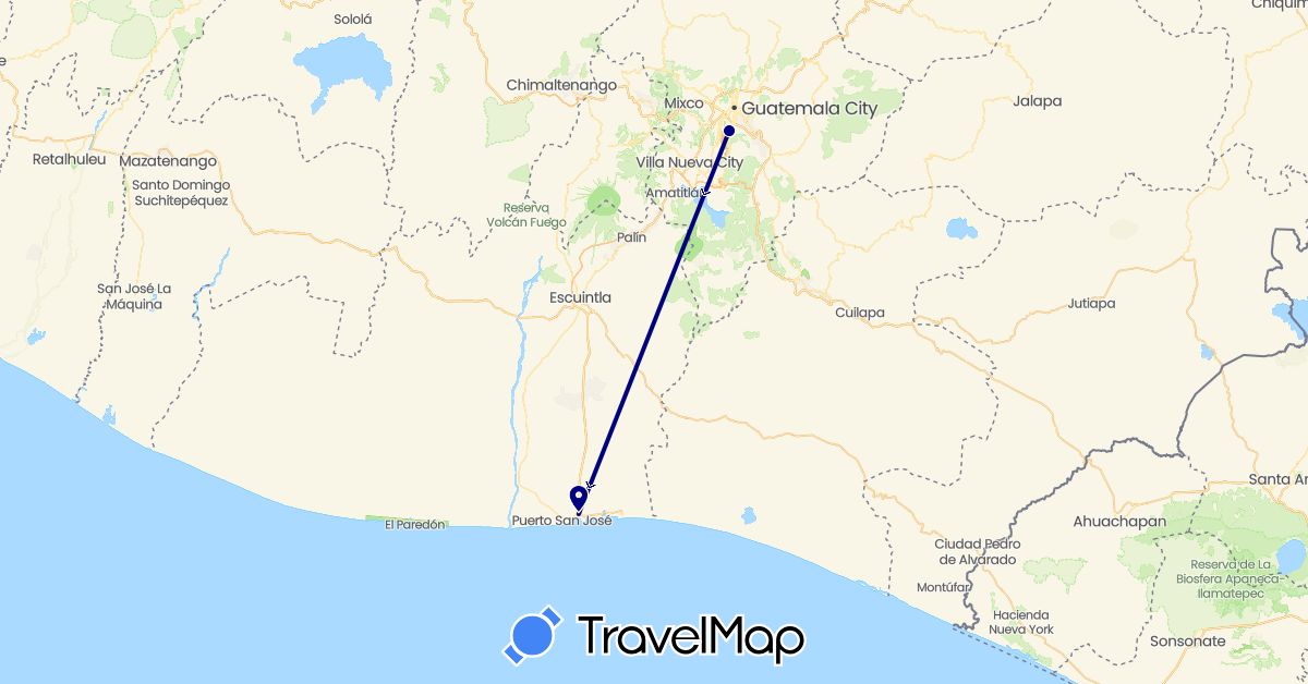 TravelMap itinerary: driving in Guatemala (North America)